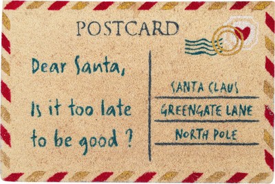 Greengate Doormat Xmas Letter White Fußmatte für den Innen- und Außenbereich