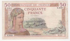 50 Francs Ceres 28/02/1935 TTB (318)