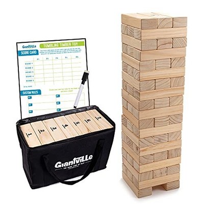 Giant Tumbling Timber Toy - Jumbo JR. Wooden Blocks Floor Game for Kids and A...