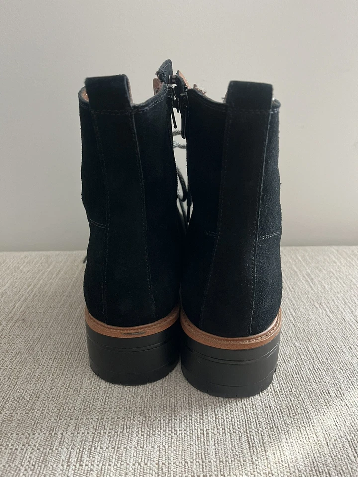 Botas de tiro medio Marc Fisher LTD Lizzie para mujer de cuero con lengüeta de piel con cordones 8M Foto 4 de 4