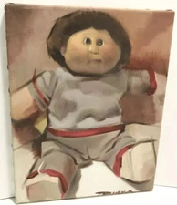 Rare Tommervik Cabbage Patch Kids Vintage Doll Painting Original Signed Artist