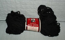 Aunt Lydia's Heavy Rug Yarn 258 Black NEW Crochet Knit Fast Ship 70 yards 2.5 Oz
