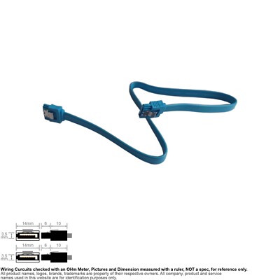 Cable SATA 7-Pin Data CD HDD SSD Drive 15'' 180 Degree Straight Locking Clip