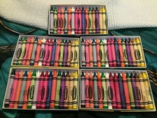 Lot of 5 Vintage Crayola 16 Large Crayons 52-0336 1988 Plus Extras