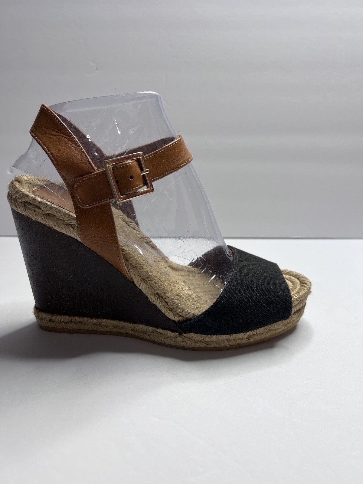 TORY BURCH Women Shoes US 8 Canvas Espadrille Wedge Shoes Sandal | eBay