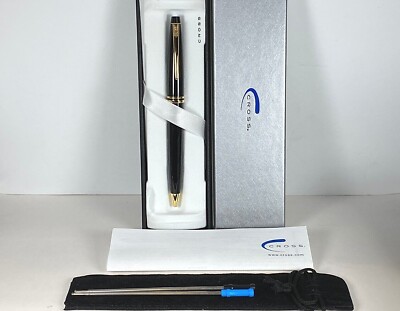 CROSS RADIANCE CLASSIC EBONY BALLPOINT PEN WITH 22 KT GOLD TRIM  #822-1