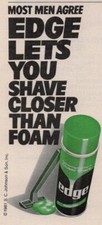 1981 Vintage Print Ad Most Men Agree Edge Lets You Shave Closer Than Foam Shave