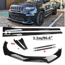 Front Bumper Lip Spoiler Chin Splitter For Jeep Grand Cherokee SRT Gloss Black B