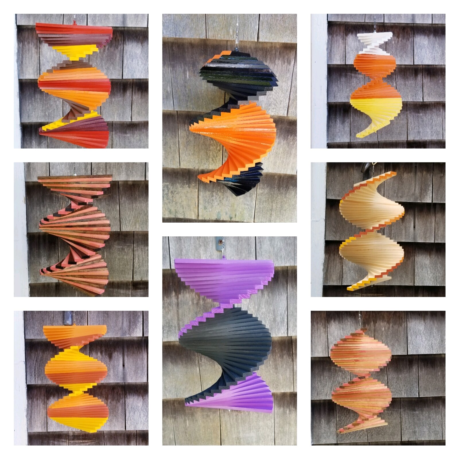 Handmade Redneck Wind chime Natural wooden wood Outdoor Chain hanging Windchimes