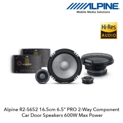 Alpine R2-S652 - 16,5 cm 2-Wege PRO Komponenten-Auto-Lautsprecher 600 W Gesamtleistung