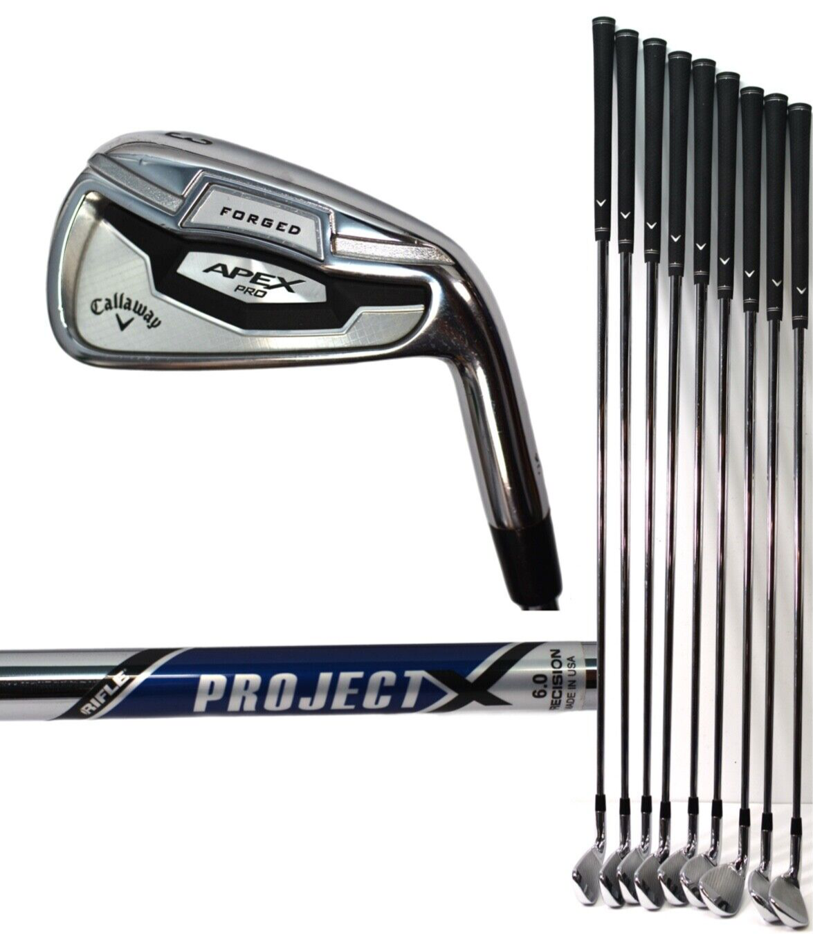 Callaway Apex Pro Iron Set 3 4 5 6 7 8 9 PW AW Project X Precision