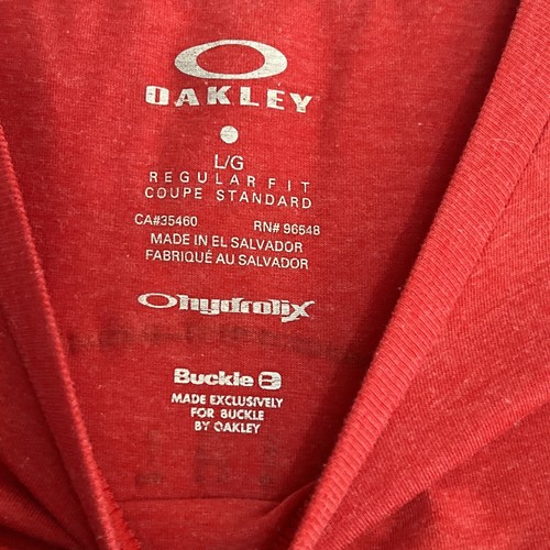 Oakley Tshirt red heather logo Sz L - Picture 5 of 5