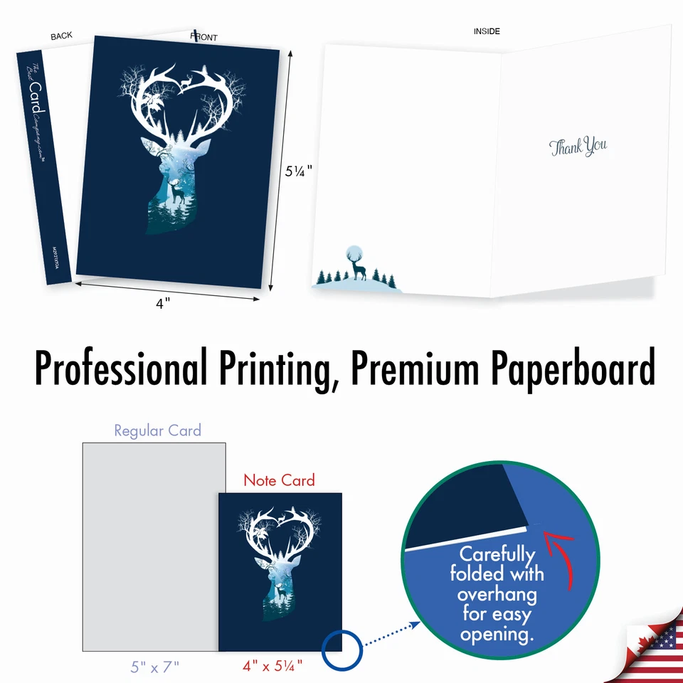 20 cartões de agradecimento de Natal (10 designs, 2 cada) - Rena AM2921XTG-B2x10 - Imagem 2 de 4