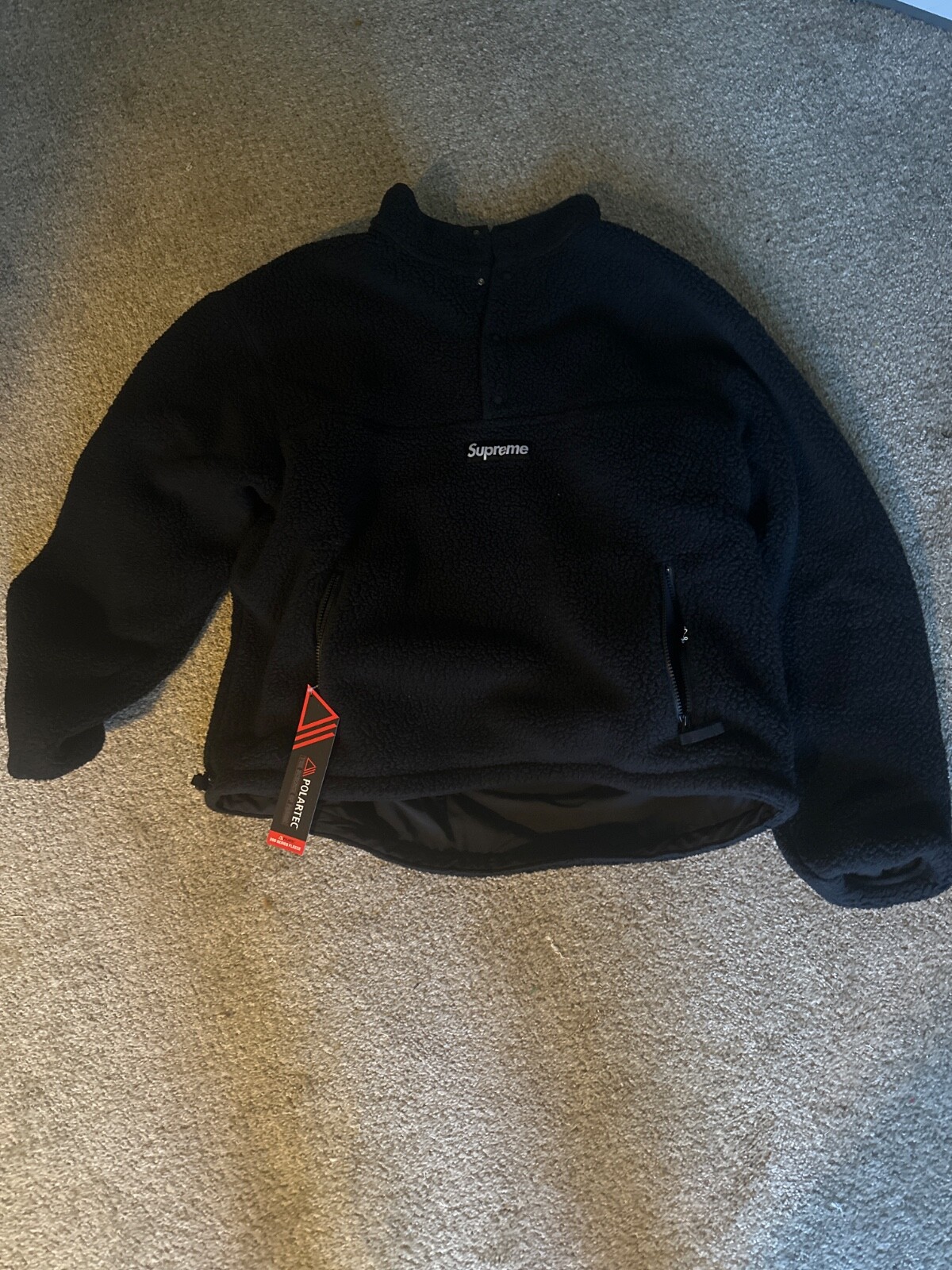 Supreme Polartec Reversible Black Fleece Jacket XL FW23 Shearling Pullover