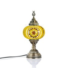 Turkish Moroccan Mosaic Table or Bedside Lamp,mosaic lamp XL Globe Yellow Colour