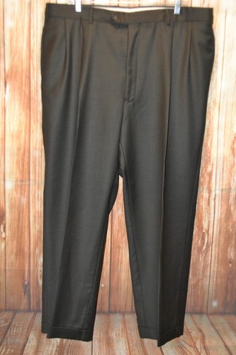 Stafford Executive Men Dark Gray Wool 2 Front Button Suit Sz 46R Wst 40x27 - Picture 15 of 21