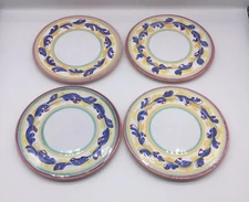 Belari Set Of 4 Handmade In Italy 7.5” Plates Glazed Clay Pottery