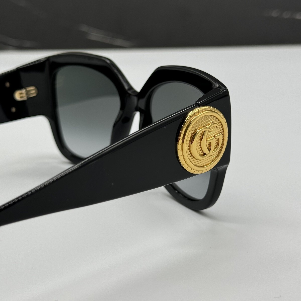 NEW GG1407S 001 GUCCI OVERSIZED BLACK GREY WOMEN SUNGLASSES