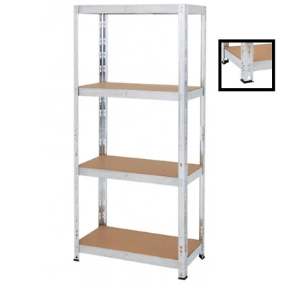 (150x75x30)cm 4 Tier heavy duty bolt-less metal steel shelving shelves storage.