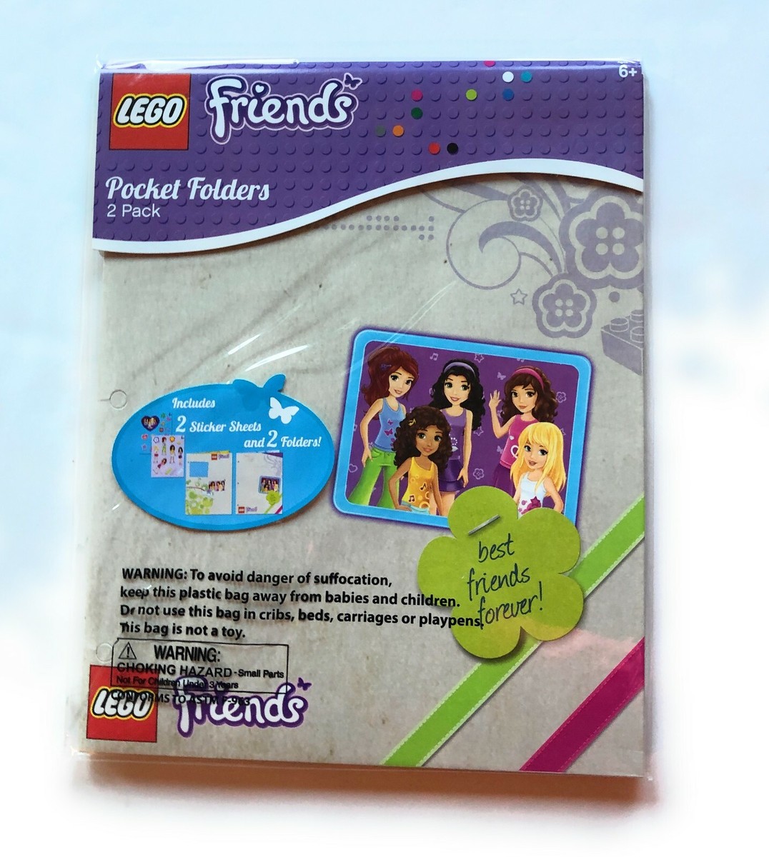 Lego Friends Pocket Folder Pack with Sticker Sheets New in Package