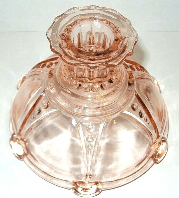 Anchor Hocking * Oyster & Pearl Pink * Depression Glass * Single Candle