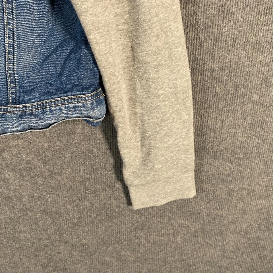 Insight Jacket Mens Medium Blue Denim Trucker Biker Collared Jersey Sleeves - image 4 of 4