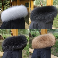 For Winter Coat Hood Decor Furry Fur Collar Women Men Fur Shawl Large Size Scarf
