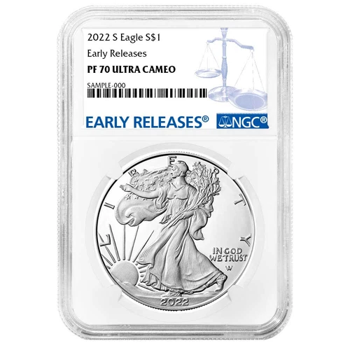 2022-S Proof $1 American Silver Eagle NGC PF70UC ER Blue Label