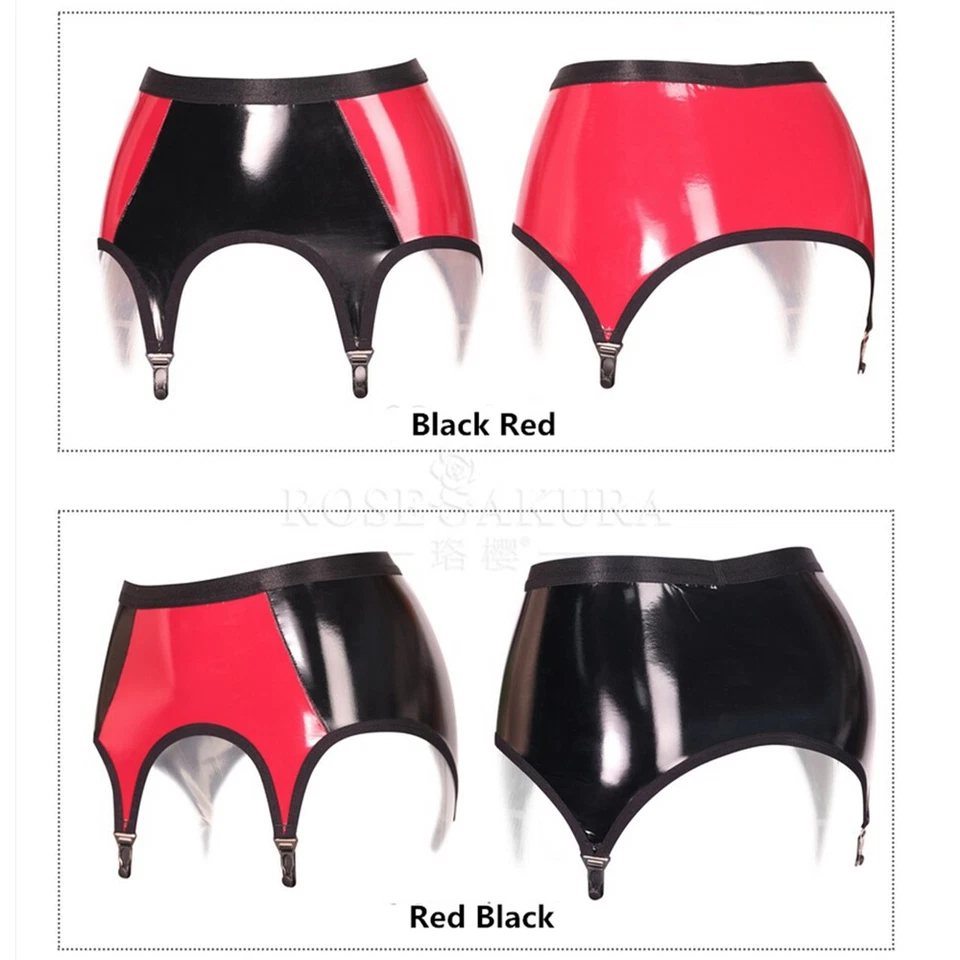 Sexy Women's Suspender Belt with Tights Patent Leather 4 StrapsTights Lingerie - Image 2 of 4