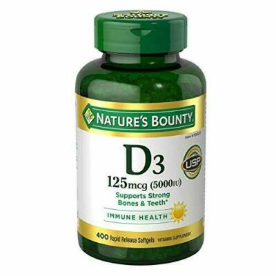 Nature s Bounty 67959 Vitamin D3 Suppliments - 400 Softgels