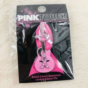 2011 Hard Rock Cafe Pinktober LE Pink Ribbon Guitar Pin Breast Cancer Awareness