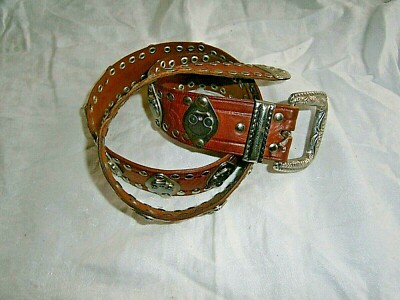 Vintage belt studded belt costume belt leather belt similar to Campomaggi 