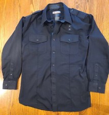5.11 Tactical Men's Long Sleeve Zip/Button Shirt Size Extra Large Police Black