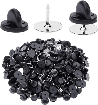 400pcs PVC Rubber Pin Backs Heliltd Butterfly Clutch Pins Tie Tacks Blank Pins