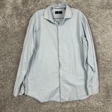 Hart Schaffner Marx Long Sleeve Button Shirt Men's XL Blue Geometric
