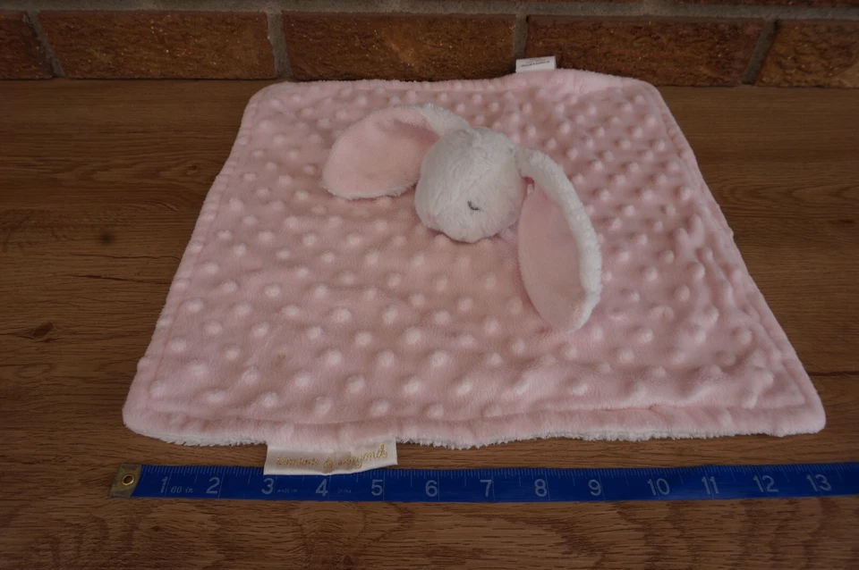 SEGURIDAD Mantas y BEYOND Rosa Blanco CONEJITO Conejo Minky Punto OJOS CERRADOS Dorado Ta Foto 3 de 4