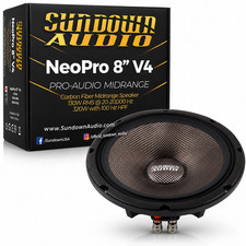 Sundown Audio NEOPRO8V4 8" Carbon Fiber Midrange Car Audio Speaker 320W RMS 4Ohm