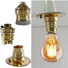 E27 B22 Lamp Holder Bayonet Plain 10mm Conduit Pipe Cap Lamp metal Bulb Holder