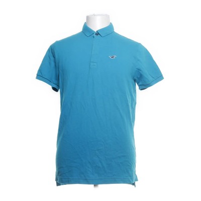 Hollister California, Poloshirt, Größe: M, Blau, Baumwolle/Elasthan #Yru