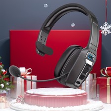 Trucker Headset Wireless Bluetooth 5.2 AI Noise Cancelling Mic For Phones PC