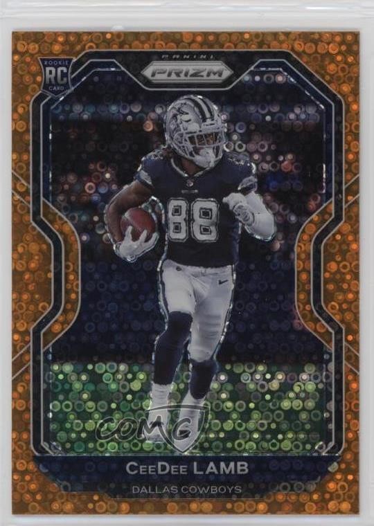 2020 Panini Prizm Rookie Orange Disco Prizm CeeDee Lamb #334 Rookie RC