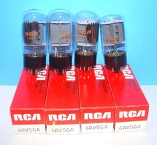 No 6AV5GA NOS RCA 1973 radio audio amplifier vacuum tubes 4 valves tested 6AV5