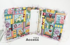 3-Ring Photo Binder Floral Lace Fabric Padded Covered w/ 25 Self Adhesive Vtg