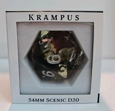 Krampus Haunting The Holidays 54mm Scenic D20 Dice from Sirius Dice 