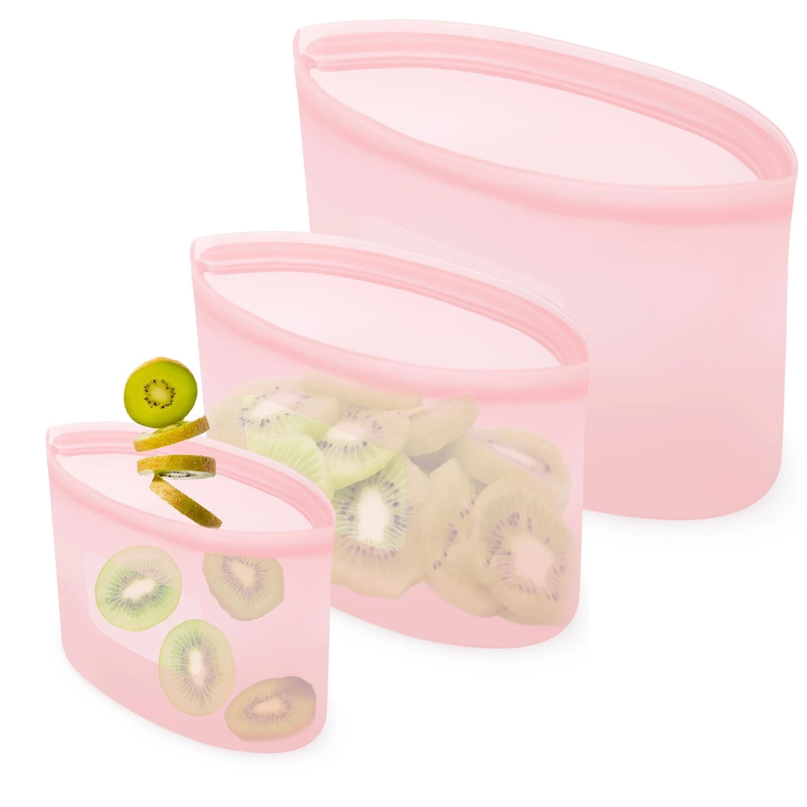 Reusable Silicone Storage Containers Bags Dishwasher Microwave Safe, BPA Sili...
