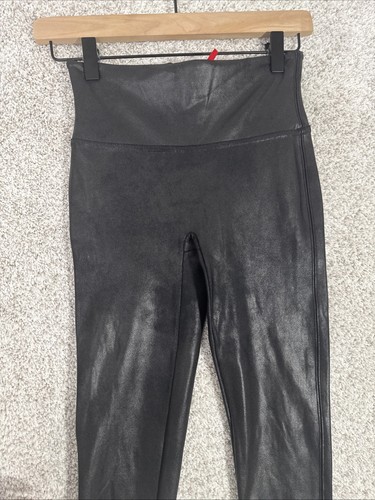 Spanx Women's Size Small Faux Black Leather Leggings Pants Stretch Causal - Picture 4 of 12
