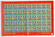 Denmark. Christmas Sheet 1968. Mnh. Folded. 3 Sides Perforation. Santa,Music