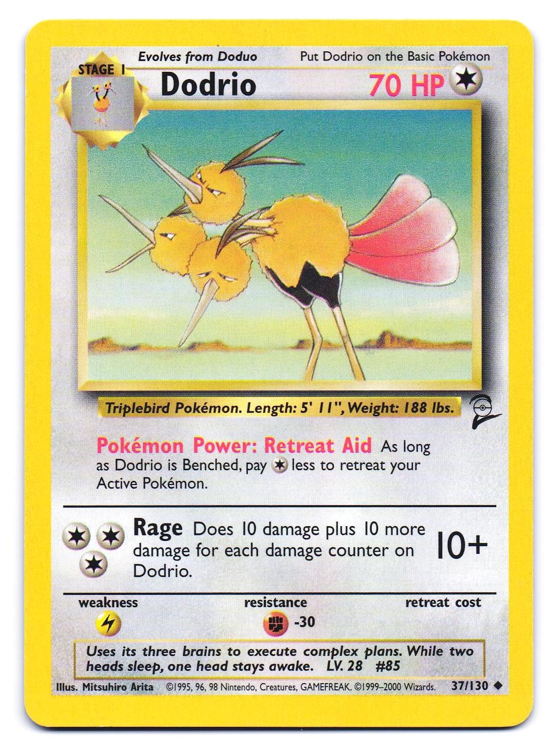 Dodrio 37/130 Uncommon Base Set 2 Pokemon LP