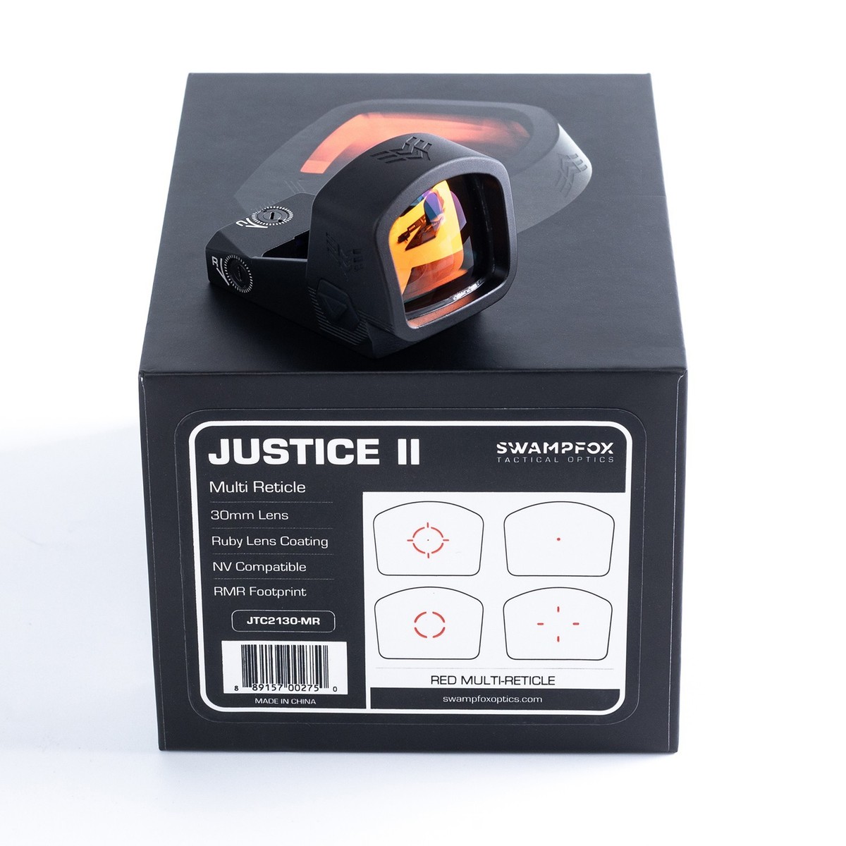 Swampfox Justice II 1x30mm 6MOA Reflex Red Dot Sight w/ Multi