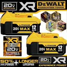 2Pack 12.0AH For DeWalt 20V 20 Volt Max XR Lithium Ion Battery DCB206-2 DCB205-2